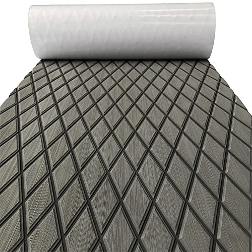 KXKZR Eva-skum, båt, golvbeläggning, självhäftande, 6 mm tjock, halkskydd, marin, golvmatta, 238,4 x 111,6 cm, diamantmönster, båtgolv för jakt, motorbåt, husbil, kylartillbehör, fiskebåt