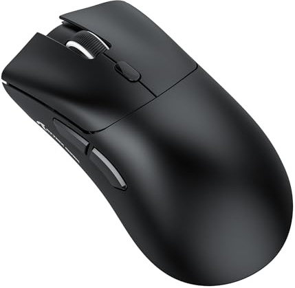 ATTACK SHARK R1 59g SUPERLIGHT mus, PixArt PAW3311 spelsensor, BT/2.4G trådlös/trådbunden spelmus, 6 justerbara DPI upp till 18000, 65 timmars batteri (svart)