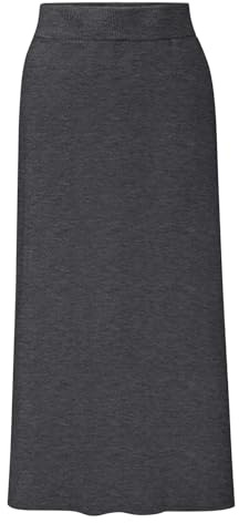 Petalum Femme Jupe en Laine Automne Hiver Tricotée Mi-Longue à Taille Haute Slim Epaisse Chaude Thermique Côté Fendue Style Sexy Elégant
