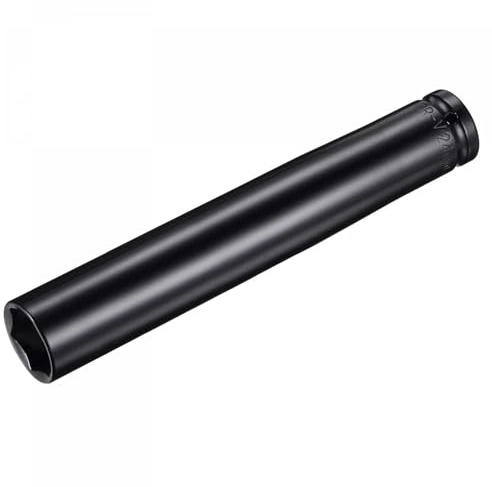 TA-VIGOR 1/2 Inch 24mm Impact Socket, 200mm 6-Point Deep Socket | 1/2 Drive Socket, Heat-Treated CR-V Steel Socket for Home Automotive Trucks Tractors Engines Repairing
