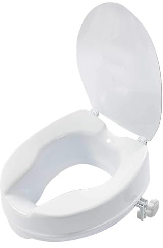 Toilettensitzerhöhung mit Deckel, WC Sitzerhöhung Erhöhter Toilettensitz, Erhöhter Klohocker, Toilettenaufsatz für Senioren, Erhöhter Squatty Potty Hocker (5cm)