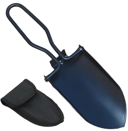 Mini pala pieghevole in acciaio inox, piccola pala da giardino, in acciaio inox, pieghevole con tasca per cintura, pala pieghevole, per giardino, campeggio, attività all'aperto