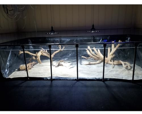 Pealihuy Aquarium-Poolteich, großer Aquarium-PVC-Segeltuchteich, Pool mit Stahlrahmen und transparentem Sichtfenster, Hinterhof-Zuchtwassertank für Koi- und Goldfisch-Ausstellung, Fischtank-Plane