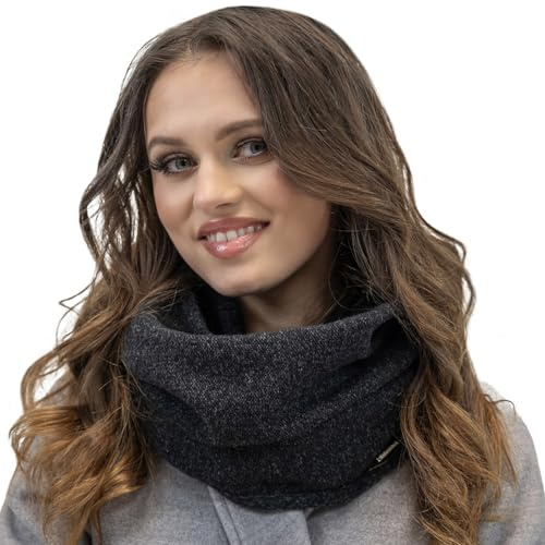 VIVISENCE Damen Winter Loop Schal Aus Modischer Gemütlich Wärmendem Garn Kalte Wintertage Frauen Elegante Melange-Muster Dekorative Und Sportliche Outfits Winter Herbst Modell 7108