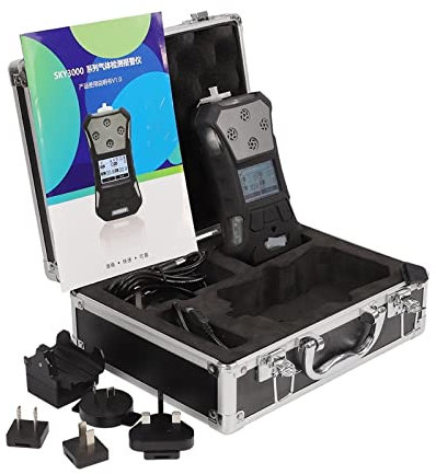BINGNU Rilevatore di Gas, rilevatore di perdite di Gas, 4 in 1 CO H2S O2 LEL Ex CH4 HC Tester Portatile for rilevatore di perdite di Gas di pompaggio IECEX ATEX CE ISO9001 per casa, Camper
