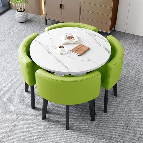 Modernes Büro Empfang Club Tisch und Stuhl Set Quadratisch/Rund Konferenztisch mit Stühlen Ideal für Büro Esszimmer Wohnzimmer Verhandlungen Besprechungstisch und Stuhl Set