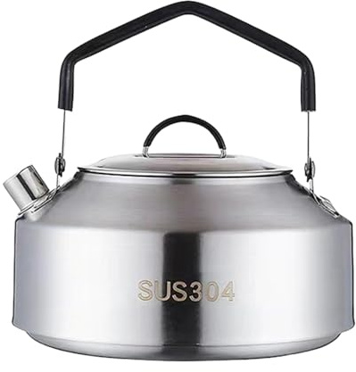 Bouilloire sifflante de camping – Bouilloire d'eau bouillante, bouilloire compacte et portable | Bouilloire robuste rapide à ébullition, équipement de camping et Bushcraft, bouilloire chauffante pour