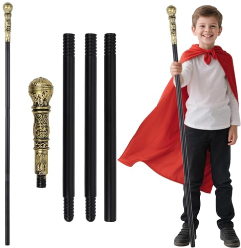 Fzyisw Gehstock Kostüm Vintage Zepter Stab 120 cm Kunststoff Gehstock für Halloween Cosplay Kostüm Karneval Mottoparty, Antiker Gehstocks Partyzubehör Kleid Requisite
