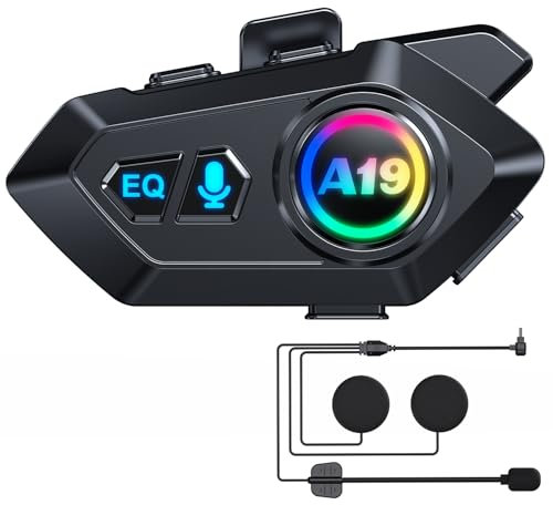 JJXCYH Casco Moto Auricolare, auricolare casco moto, auricolari bluetooth moto wireless 5.4 Impermeabile IPX6 Forte Bass Altoparlanti Cuffie 1000mAh