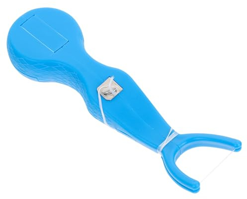 Porta Limpieza Hilo Dental para Abs Reemplazable Azul Nylon | Práctico y Portátil, Diseño Ergonómico, Uso en Casa y Viaje, Limpieza Completa 360°