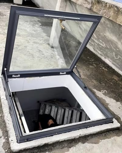 WhamtL Roof Hatch 22x22 24x24 26x20 30x30 Attic Skylight Cover, House View Window Cellar Vent Lid with Seal Strip, Rainproof Roof Maintenance Gate Access Plate(28x24in(71x61cm))