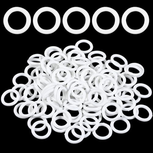 100 Pieces Roman Blind Crutain Rings 16mm Roman Curtain O Rings Plastic O Ring for Romans Shades & Cafe Curtains (White, 16mm)