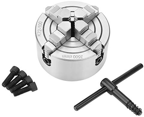 Aoaoy SANOU K72-100 - Portabrocas de torno reversible de 40,6 x 40,6 x 40,6 cm, 4 mandíbulas, accesorios para máquina de torneado