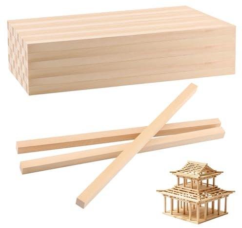 MUNGHOK 50 stycken kvadratiska trästavar, 1,2 x 1,2 x 30 cm trästång för pyssel, trälister kvadratiska träpinnar för pyssel, snidning, hantverk
