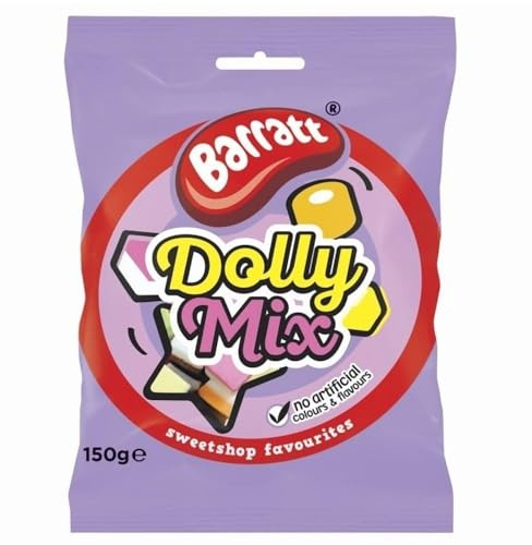 6 X Barratt Dolly Mix Multicoloured Candy and Jelly Sweets 150g