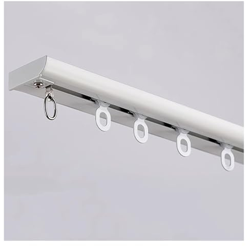 Genérico Rieles de Cortina de Techo Ultrafino Carril de Cortina,Aleación de Aluminio - para Separadores y Ventanas(Size:2m(6.6ft),Color:Blanco)