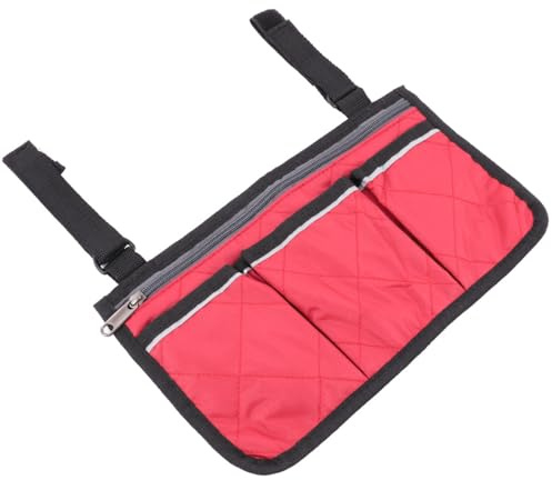 Toyvian Rollstuhltasche Armlehnen Organizer mit Mehreren Fächern Seitliche Aufbewahrungstasche aus Langlebigem Material Kompatibel mit Rollstuhl und Rollator Praktische Tasche