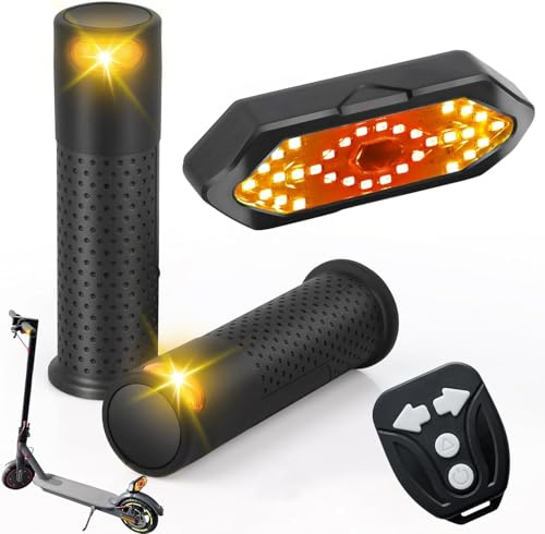 FXINRUIA E Scooter Blinker Griff mit Licht & USB-Fernbedienung, steuert 2 Roller-Blinker für Xiaomi M365/Pro2/1S Ninebot ES1/ES2/ES4/G30, Scooter-Zubehör