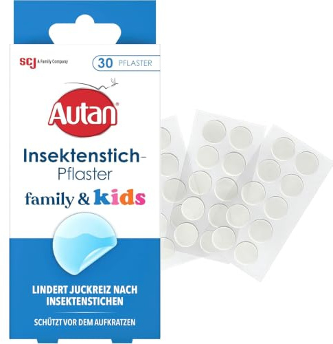 Autan® Insektenstich-Pflaster, 30x Juckreizlindernde Pflaster | Bei Insektenstichen zur Beruhigung von Mückenstichen, Hydrokolloid, ohne Rückstände, Packung mit 30 Pflaster