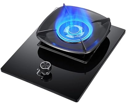 5.2KW Single Burner Gas Stove,Tabletop Tempered Glass Cooktop Gas Stove,with Flameout Protection,for NG/LPG Source(NG)