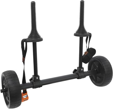 Carrello per kayak pieghevole, 45 kg, regolabile, ruote da 20 cm