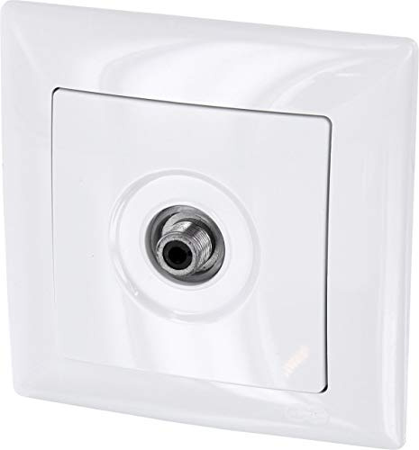 Unterputz Antennendose 1-Loch Sat End F-Stecker, All-in-One, Serie G1 reinweiß