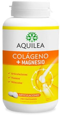 AQUILEA | Articulaciones Colágeno + Magnesio | 240 Comprimidos | Refuerza Articulaciones y Músculos | Colágeno Hidrolizado | Proteínas | Reduce cansancio y fatiga | Cartílagos, piel, huesos y músculos