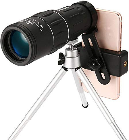 Monokulare Teleskop,COLORFUL 16X52 Zoom Optical HD Objektiv Monocular Teleskop + Stativ + Clip für iPhone X / 8 7 Plus / 6S Samsung Galaxy Note 9 Note8 S9 S8 Huawei und die meisten Android Smartphone