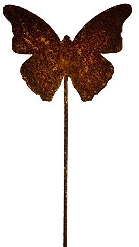 Manufaktur Lichtbogen Rost Gartenstecker Schmetterling 60 cm Edelrost Gartendeko Metall Gartendekoration