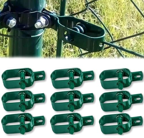 Amagabeli Garden Home 10 x Drahtspanner Spanndraht Grün 2# 95MM Maschendrahtzaun Spanner Maschendraht Zaunspanner Grün Kunststoffbeschichtet