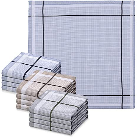 JEMIDI Herren Taschentücher aus Baumwolle - Stofftaschentücher im Set - Herrentaschentücher - Baumwolltaschentücher - Taschentücher Herren - Einstecktuch versch. Farben