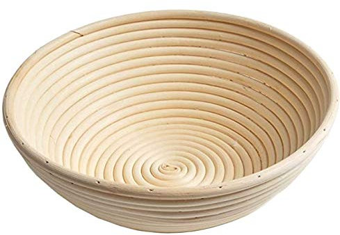 Cesta de fermentación redonda de 20 cm de diámetro, altura de 8 cm para pan y masa de 500 – 600 g, cesta redonda ideal de fermentación de caña de rota natural, cesta Banneton Proof, accesorio para
