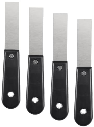 sourcing map 4Stk. Spachtel Schaber 1 Spatel Trockenbau Reparatur Schwarz | Streuer, Klinge, Griff, Edelstahl
