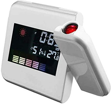DBOATB Reloj Despertador con Estaciones meteorológicas Reloj Despertador Digital Reloj meteorológico con termómetro Higrómetro Retroiluminación LED Control por Voz Indicador de Tendencia meteorológ