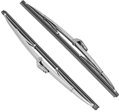 Balais D'essuie-glace Toutes Saisons Balai D'essuie-glace Automobile Argent 12 Pouces/30,48 Cm Balais D'essuie-glace Avant en Acier Inoxydable Poli Universel pour Voiture