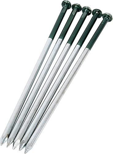 KAHEIGN 50 Pezzi Chiodi Artificiali Resistenti Dell'erba, 5mm x 150mm Chiodi Zincati a Testa Tonda Chiodi in Acciaio per Fissaggio su Prato Finto Astroturf per Hardcore o Stoney Ground (Mezzo Verde)