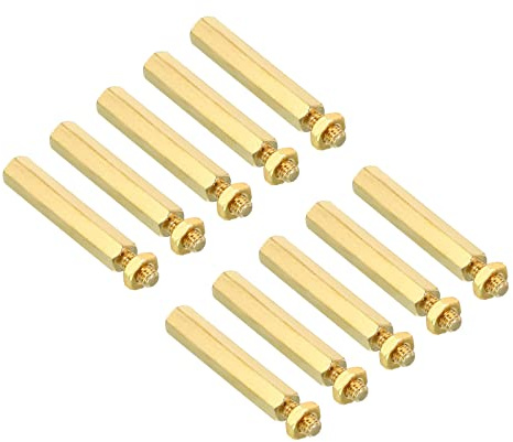 PATIKIL 25mm+6mm M3 Abstand schrauben, 40 Pack Messing Hex PCB Abstands muttern für Mutter bretter, Computer gehäuse, Leiterplatten, Elektronik, Goldton
