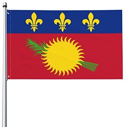 Drapeau Guadeloupe Drapeau 0,9 x 1,5 m – Résistant aux UV – Drapeau de jardin pour jardin avec œillets