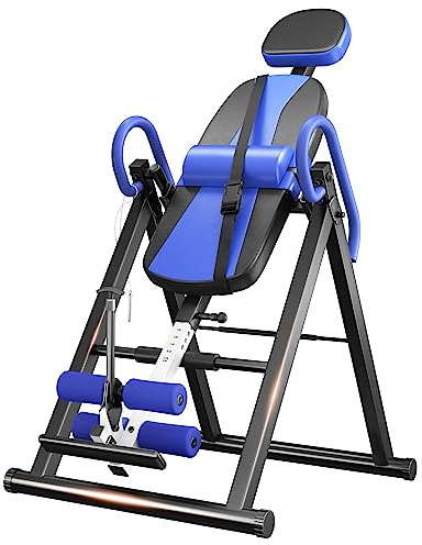 YOLEO Inversionsbank Für Therapie Zur Linderung Von Rücken/Nackenschmerzen | Verstellbarer/ Faltbarer Schwerkraftrainer mit Lendenstützkissen, Dreifacher Sicherheitsverriegelung 300 lbs