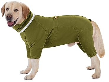 Hundebekleidung, Haustier-Winter-Overall mit Reißverschluss, D-Ring, reflektierende Streifen, verstellbare Anti-Haare, winddichte Jacke für kleine, mittelgroße und große Hunde, Größe XS (Olivgrün)
