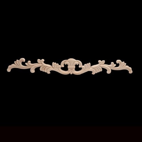 Schnitzerei Onlay Holzfiguren Holzaufkleber Holzrahmen Geschnitzt Unbemalt Ovale Krone Großes Gummiholz Hausschrank Fenstertüren 40 X 5 Cm