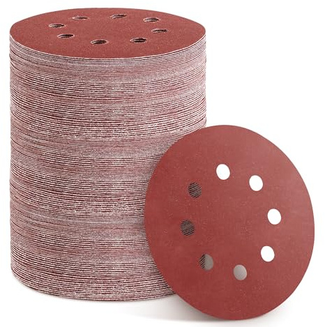 YEHBS 150pcs Sanding Discs Set, 5-Inch 8-Hole Sandpaper, Including 60,80,100,120,150,180,240,320,400,600 Grit for Woodworking or Automotive (1000Grit 150pcs)