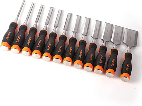 BomDog Cincel,Juego de Cinceles para Tallar en Madera Cinceles Hechos a Mano, 12 Juegos Afilados para Tallar Raíces en Madera, 6160 Herramientas para Tallar Cinceles de Acero Al Cromo Vanadio