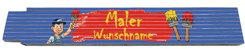 2m Zollstock - Maler - mit Wunschname - Text - Spruch - individuell personalisiert - Glieder-Maßstab - Meterstab bedruckt - für Männer Opa Papa Vatertag Wunschtext Weihnachten Baustelle