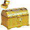 BouGPeng Cofre del Tesoro Oro Plástico Adecuado para Fiesta y Joya - Pequeño con Cerradura y Tapa para Regalo Infantil (14x11x10 cm)