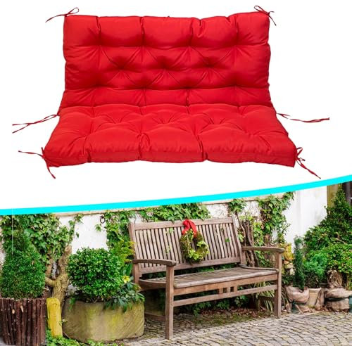 DLLDLGG 3 Seat Swing Cushion Replacement Glider Pad Anti-Fading Waterproof, 4'' Thick Outdoor Furniture Porch Swing Cushions with Ties for Porch,Patio,Outdoor,Backyard and Garden