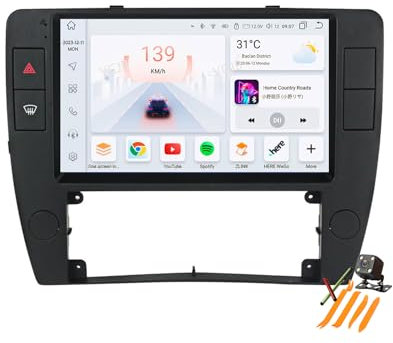 YLOXFW Autoradio Android 13.0 Navi 2 DIN Stereo für V-W Passat B5/B6 2000-2010 Sat GPS Navigation 9 Zoll Cartablet DVD Multimedia Player FM BT Receiver mit Carplay 4G 5G WiFi DSP SWC,B,M6 Pro3