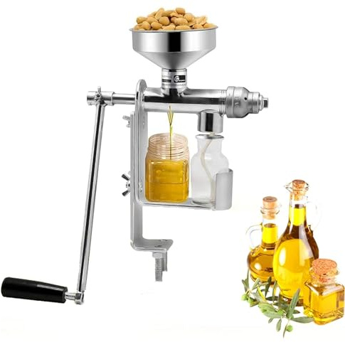 Manual Oil Press Machine, Household Seed Oil Press Extractor, Peanut Nuts Oil Expeller, Home Oil Maker for Peanut, Olive, and Essential Oils DIY Oil Extraction