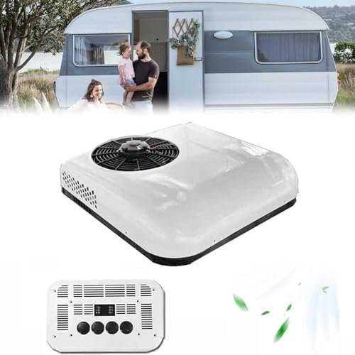 YLANMEI Caravan Roof Air Conditioner, Electric Truck Air Conditioner with Cooling, 8 Hours Runtime, For Caravan, Truck,White-24V