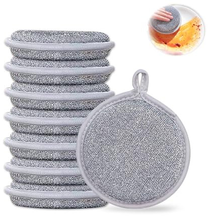 Multipurpose Wire Dishwashing Rags, 8 Stück Wiederverwendbar Topfreiniger Geschirrspüllappen aus Draht für Nass und Trocken Putzlappen Spültücher für Küche Haushalt Pfanne